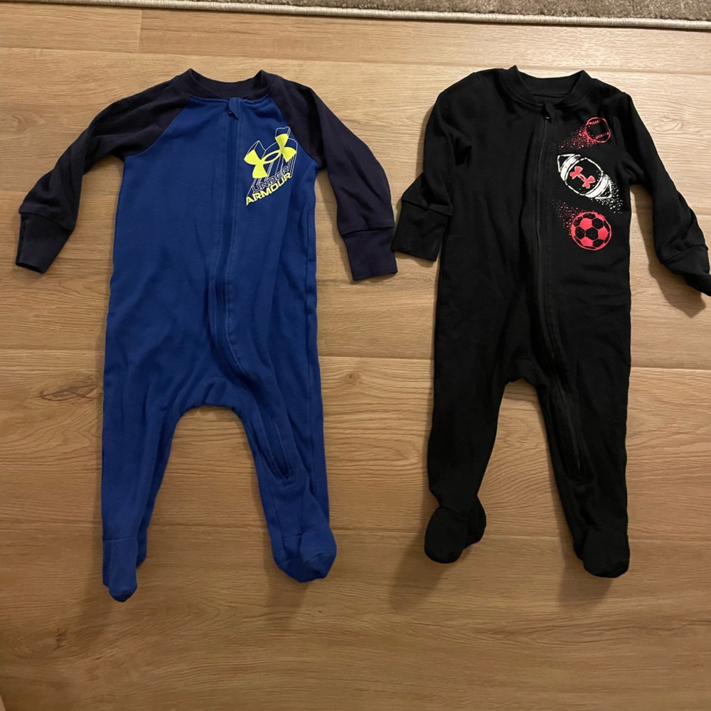 Under Armour Navy & Royal Blue Kids Footed Zip One-Piece